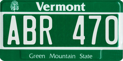 VT license plate ABR470