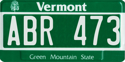 VT license plate ABR473