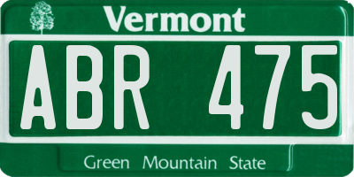 VT license plate ABR475