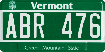 VT license plate ABR476