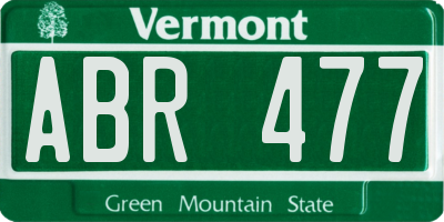 VT license plate ABR477