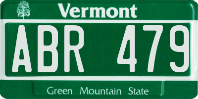 VT license plate ABR479