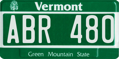 VT license plate ABR480