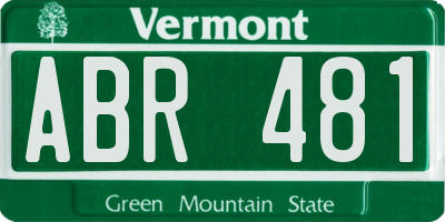 VT license plate ABR481