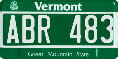 VT license plate ABR483