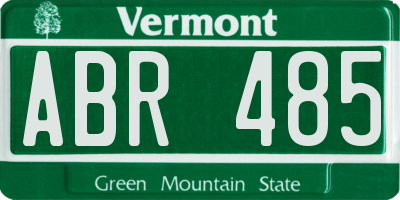 VT license plate ABR485