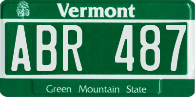 VT license plate ABR487