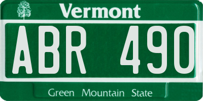 VT license plate ABR490