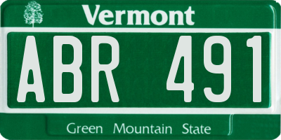 VT license plate ABR491