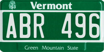 VT license plate ABR496