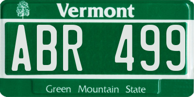 VT license plate ABR499