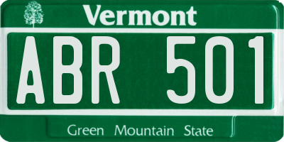 VT license plate ABR501