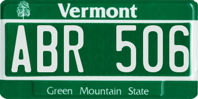 VT license plate ABR506