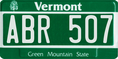 VT license plate ABR507