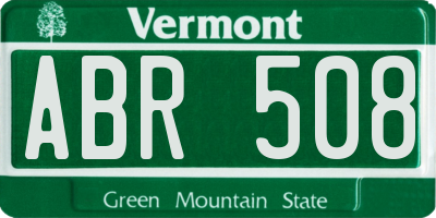 VT license plate ABR508