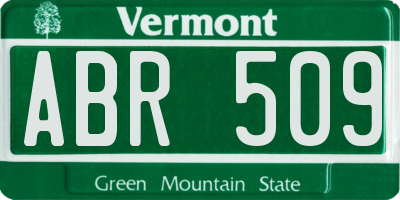 VT license plate ABR509