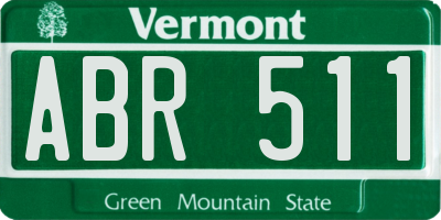 VT license plate ABR511