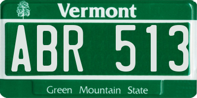 VT license plate ABR513