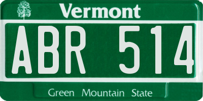 VT license plate ABR514