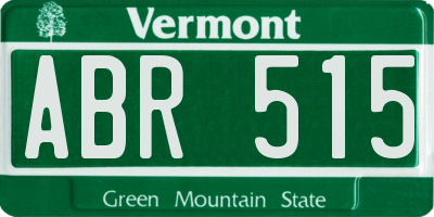 VT license plate ABR515