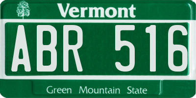 VT license plate ABR516