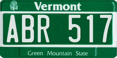 VT license plate ABR517