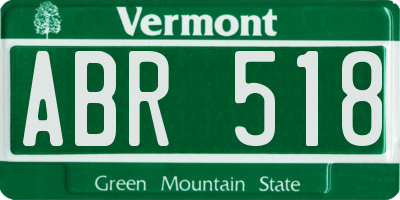 VT license plate ABR518