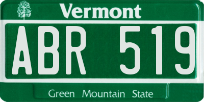 VT license plate ABR519