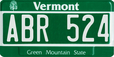 VT license plate ABR524