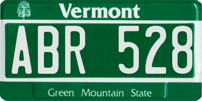 VT license plate ABR528