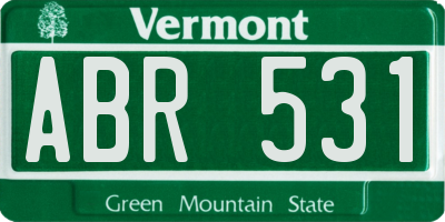 VT license plate ABR531