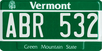 VT license plate ABR532