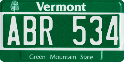 VT license plate ABR534