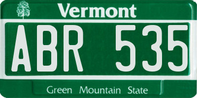 VT license plate ABR535