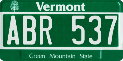 VT license plate ABR537