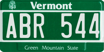 VT license plate ABR544