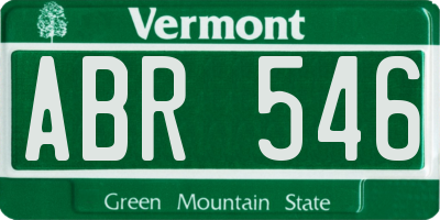 VT license plate ABR546