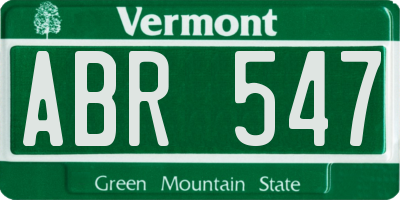 VT license plate ABR547