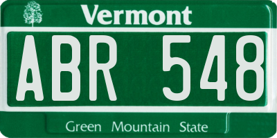 VT license plate ABR548