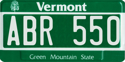 VT license plate ABR550