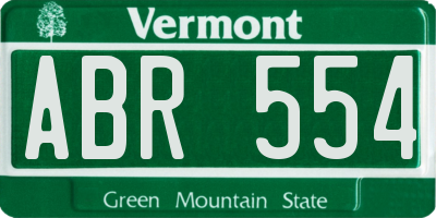 VT license plate ABR554