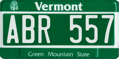 VT license plate ABR557