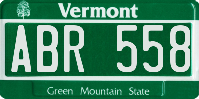 VT license plate ABR558