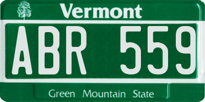 VT license plate ABR559