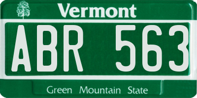 VT license plate ABR563