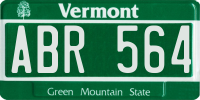 VT license plate ABR564