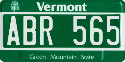 VT license plate ABR565