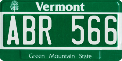 VT license plate ABR566