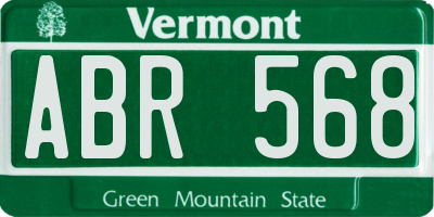 VT license plate ABR568