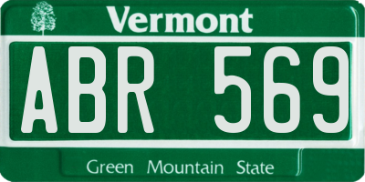 VT license plate ABR569